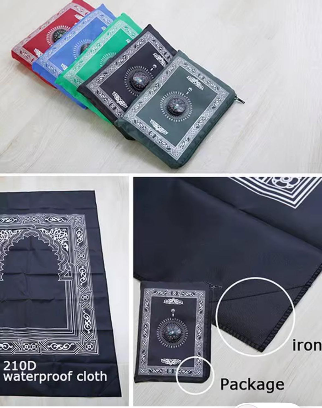 Pocket Travel Prayer Mat + Qiblah Compass
