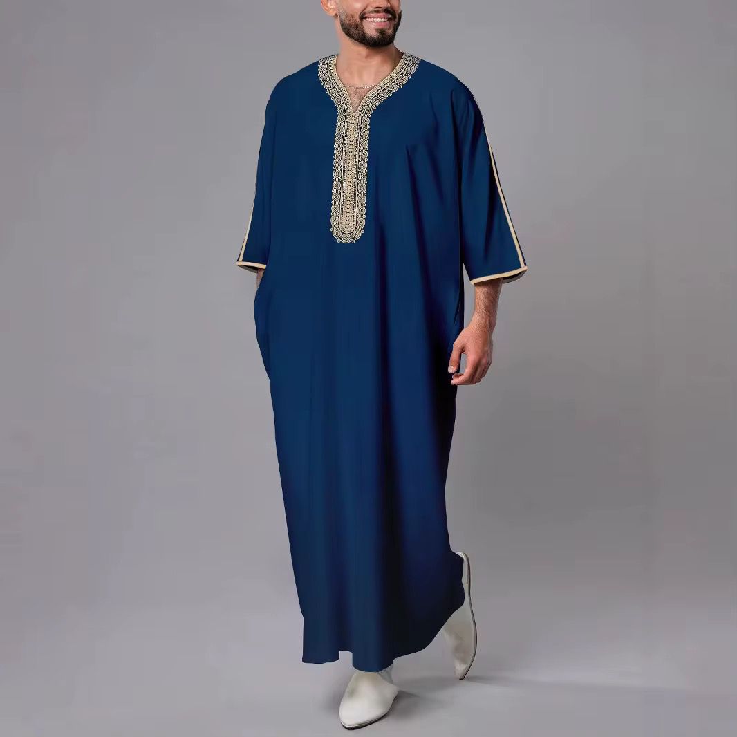 Moroccan Thobe Men’s Short Sleeve Robe Saudi