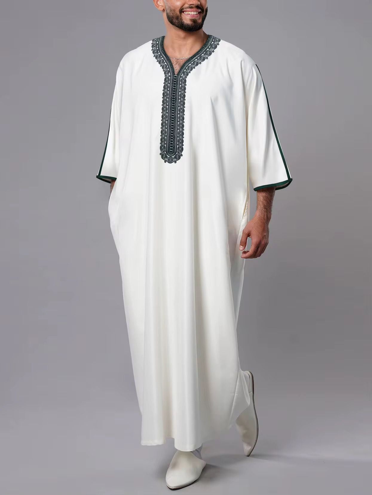 Moroccan Thobe Men’s Short Sleeve Robe Saudi