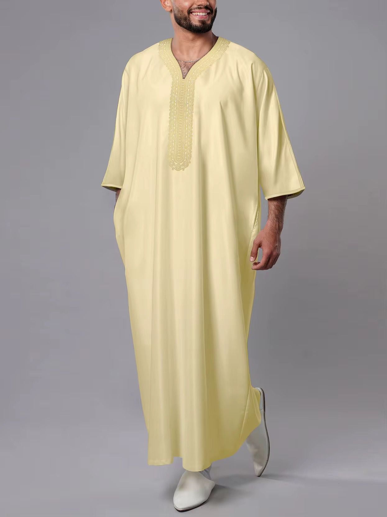 Moroccan Thobe Men’s Short Sleeve Robe Saudi