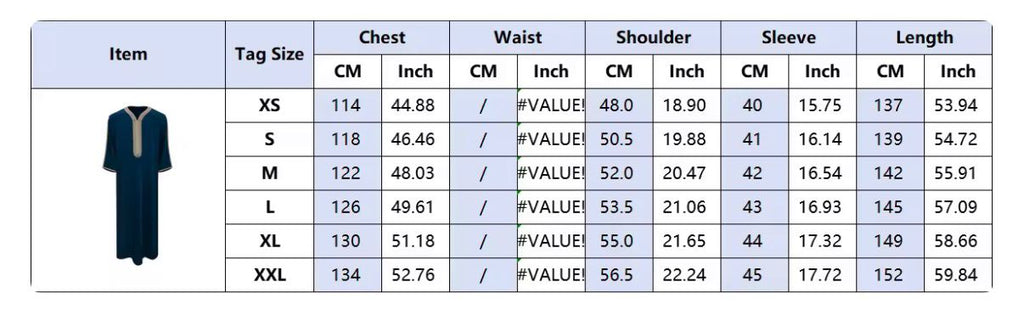 Moroccan Thobe Men’s Short Sleeve Robe Saudi