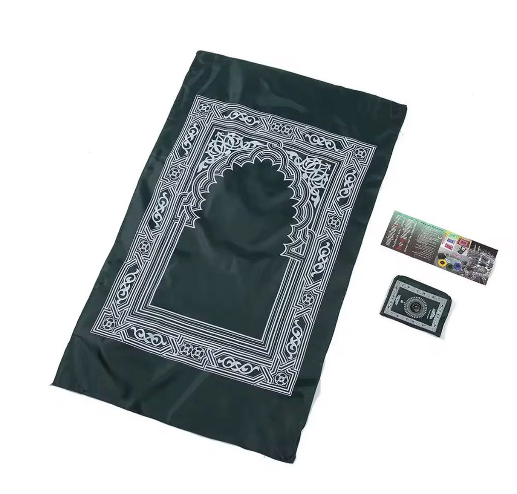 Pocket Travel Prayer Mat + Qiblah Compass