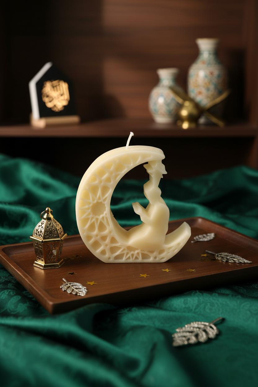 Islamic Crescent Moon Prayer Candle