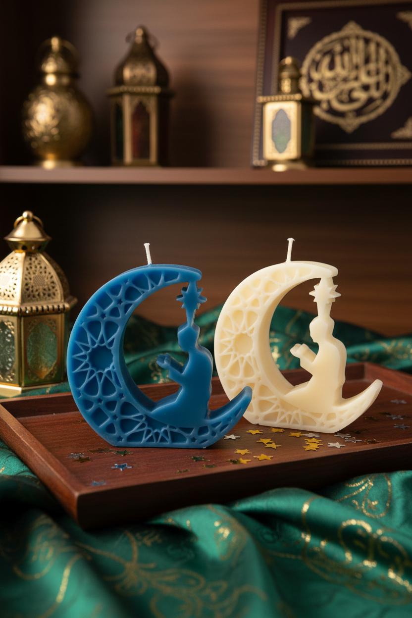 Islamic Crescent Moon Prayer Candle